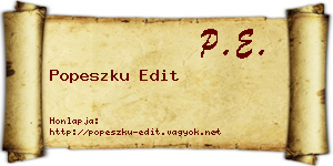 Popeszku Edit névjegykártya